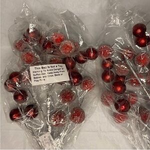 2 Sets of Red Seasonal Cherry decor